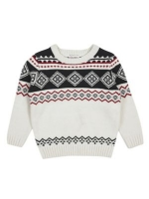 Outfit Kids - Boys Cream Fair Isle Knitted Jumper