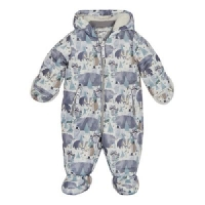 Debenhams  Mantaray - Babies grey woodland print snowsuit