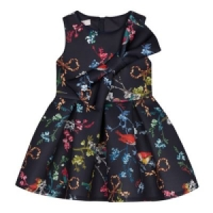 Baker by Ted Baker - Girls Navy Floral Bird Print Prom Dres