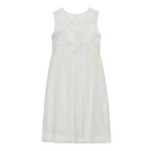 Occasions - Girls Ivory Pleated Corsage Dress
