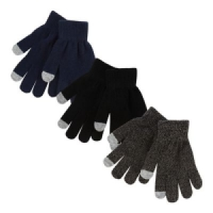 bluezoo - 3 pack boys touch screen gloves