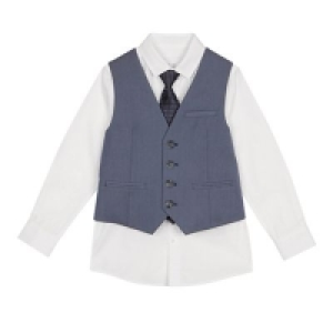 Occasions - Boys white shirt, textured waistcoat and tie se