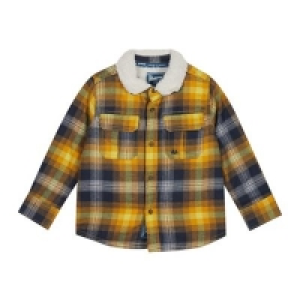 Mantaray - Yellow Borg Lined Checked Shirt