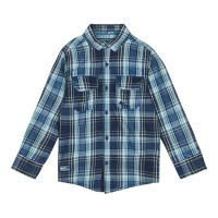 Debenhams  Mantaray - Boys Blue Checked Long Sleeve Shirt
