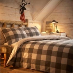 Debenhams - Grey Felix checked bedding set
