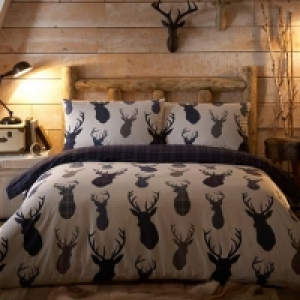 Debenhams - White & Navy Highland Stags bedding set