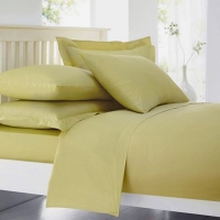 Debenhams  Debenhams - Light Yellow Cotton Rich Percale Fitted Sheet