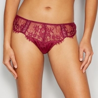 Debenhams  Reger by Janet Reger - Wine red lace up satin thong