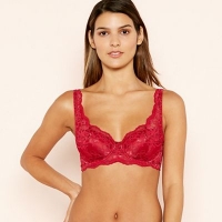 Debenhams  Triumph - Red Floral Amourette Lace Underwired Padded Plun