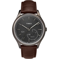 Debenhams  Timex - Mens IQ+ Activity black dial with brown leather stra