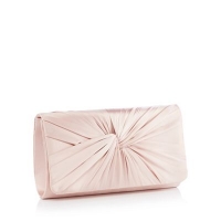 Debenhams  Debut - Light Pink Knotted Satin Clutch Bag