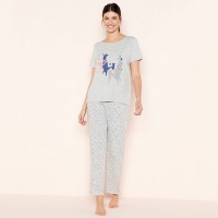 Debenhams  Lounge & Sleep - Grey Llama Print Cotton Pyjama Set