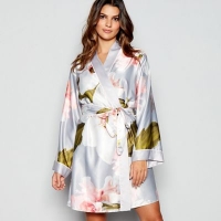 Debenhams  B by Ted Baker - Grey Satin Chatsworth Kimono Dressing Gow