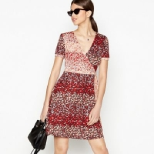 Red Herring - Multicoloured Floral Print Knee Length Wrap Dr
