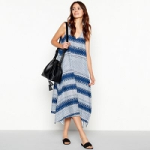 Principles - Blue geometric print midi dress