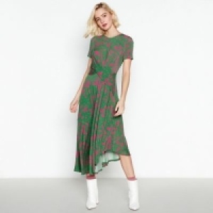Studio by Preen - Green Floral Print Asymmetric Midi Dress