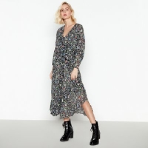 Debenhams  Nine by Savannah Miller - Dark Green Floral Sarasa Midi Dr