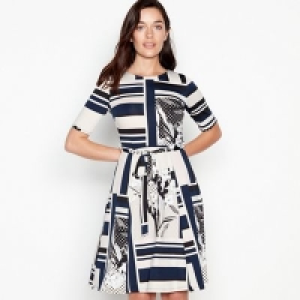 Principles Petite - Natural Scarf Print Knee Length Petite S