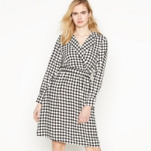 Vero Moda - Black Dot Print Sarah Knee Length Wrap Dress