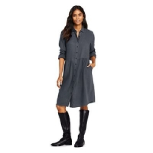Lands End - Grey brushed viscose shirt dress