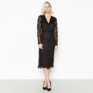 Debut - Black Lace Midi Pencil Dress