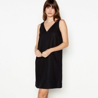 Debenhams  Principles - Black Linen Blend Knee Length Dress