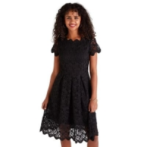Yumi - Black guipure lace Elnore occasion dress