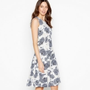 Maine New England - White Floral Print Charlotte Knee Leng