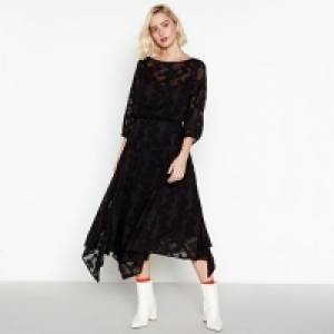 Studio by Preen - Black Checked Mesh Midi Dress