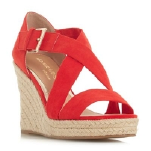 Debenhams  Head Over Heels by Dune - Red Kissimo high wedge heel espa