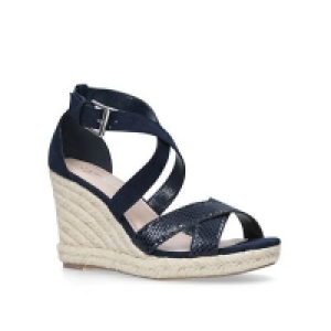Carvela - Navy Smashing high wedge sandals