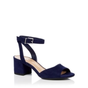 Principles - Navy Suedette Rowan Mid Block Heel Wide Fit S