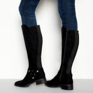 Faith - Black Widing High Leg Wide Fit Riding Boots