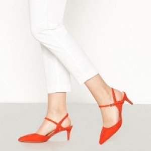 Principles - Orange Suedette Ruby Low Kitten Heel Wide Fit