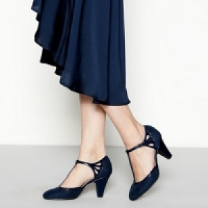 Good for the Sole - Navy patent Glad high heel wide fit T-ba