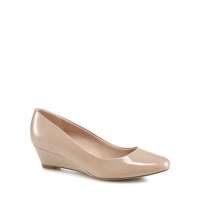 Debenhams  Good for the Sole - Nude patent Gretchen mid wedge heel wi