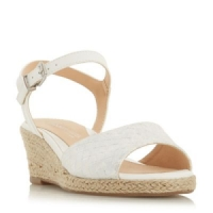 Head Over Heels by Dune - White Kyyli mid wedge heel ankle