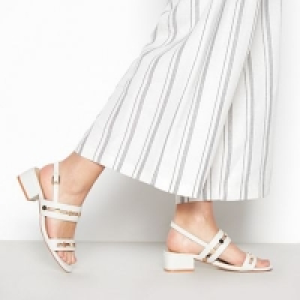 Principles - White Studded Roland Block Heel Wide Fit Sand