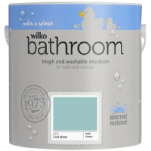 Wilko Bathroom Cool Water Mid Sheen Emulsion Paint 2.5L £12.00