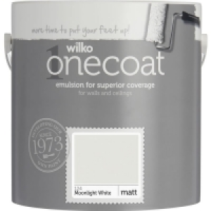 Wilko One Coat Moonlight White Matt Emulsion Paint 2.5L £12.00