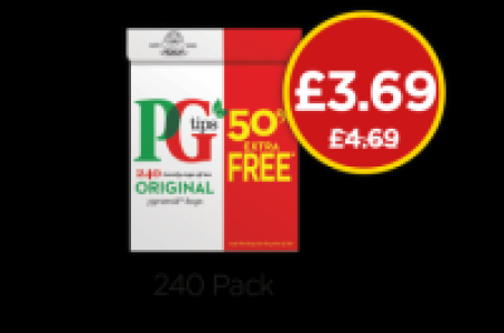 Budgens  PG Tips 50% Extra Free