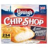 Asda Youngs Chip Shop 4 Large Battered Haddock Fillets