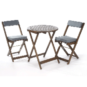 Greenhurst Raffles Bistro Set with Cushions - Grey £99.99