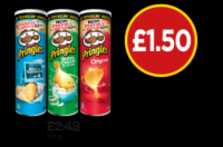 Pringles Original, Sour Cream & Onion, Salt & Vinegar £2.49