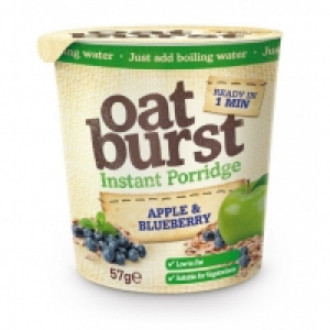 OATBURST INSTANT PORRIDGE APPLE AND BLUEBERRY 57G £0.29