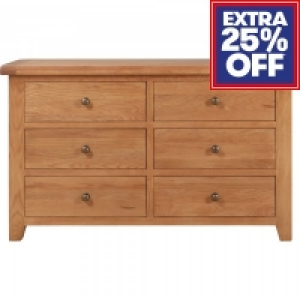 Chatsworth Oak 6 Drawer Chest of Drawers £224.10