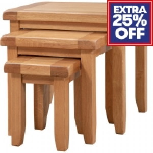 Chatsworth Oak Nest of 3 Tables £89.99