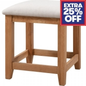 Chatsworth Oak Linen Dressing Table Stool £44.99