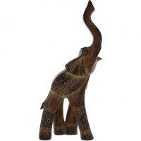 JTF  Candlelight Elephant Trunk Up Brown 20x10x44.5cm