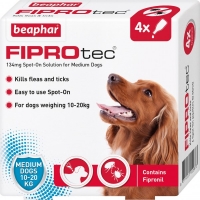 JTF  FIPROtec Flea Spot On Medium Dog 4 pipettes
